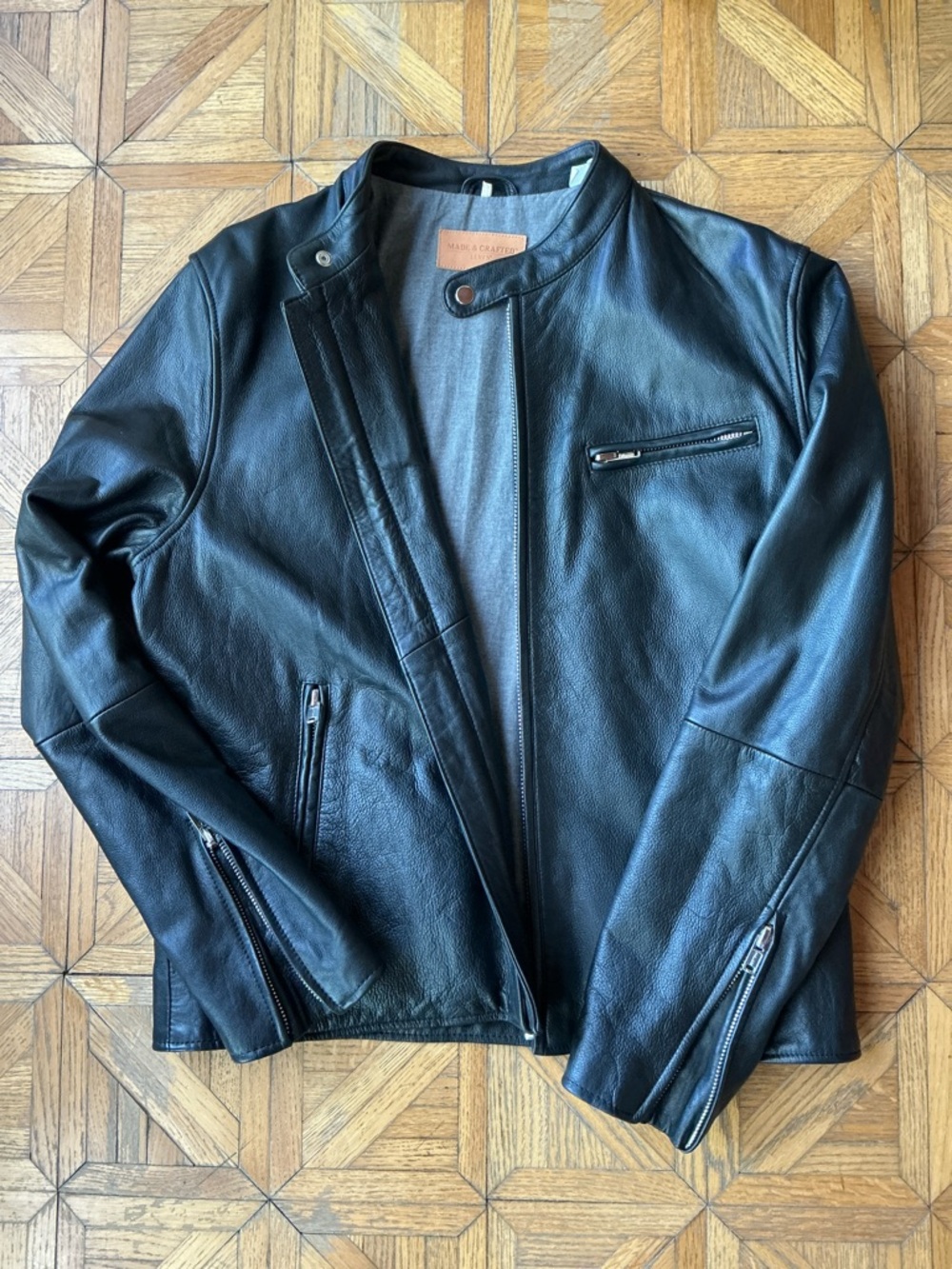 LEVI’S MADE & CRAFTED..Black Leather Biker Jacket - Picture 6 of 7